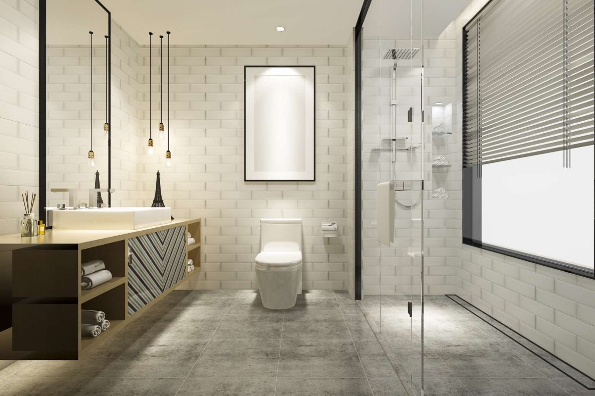 Modernes Badezimmer mit Luxusfliesen